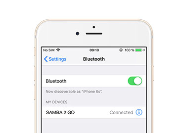 SAMBA 2 GO - connecting bluetooth SAMBA 2 GO - connecting bluetooth